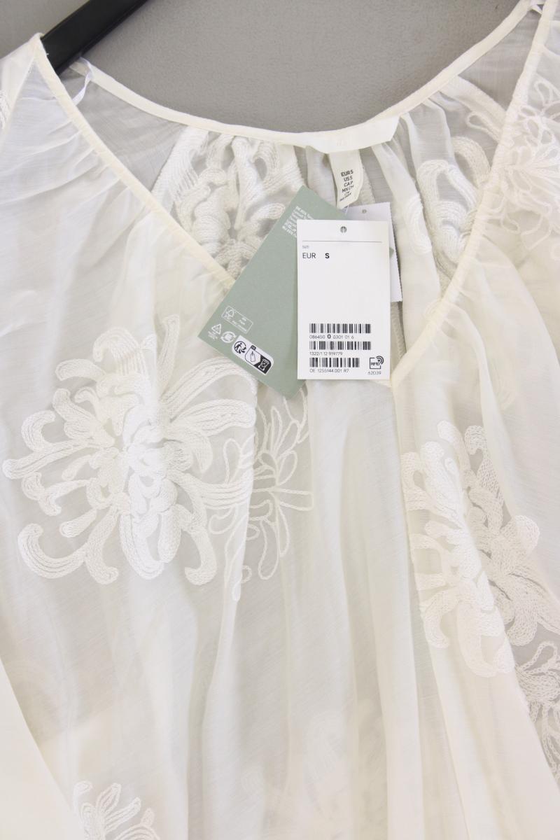 H&M Transparentes Oversize Kleid Gr. S neu mit Etikett Langarm creme