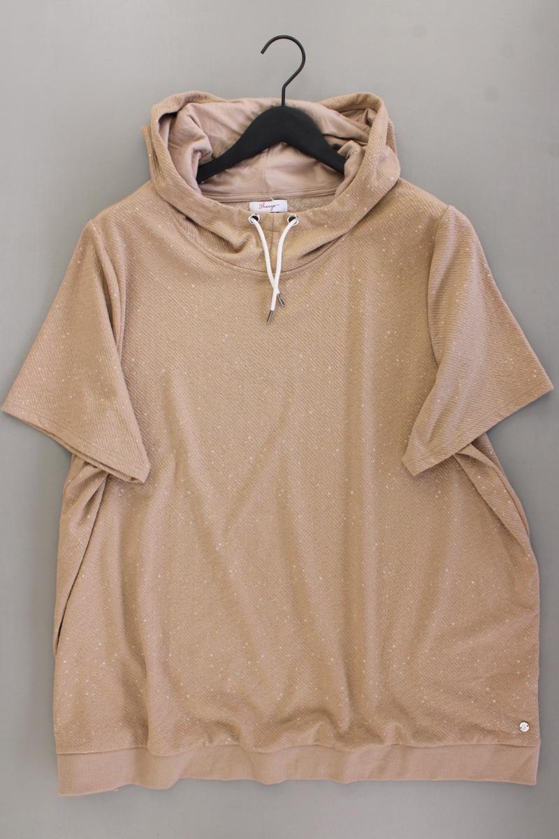 sheego Kapuzenshirt Gr. 52/54 Kurzarm braun aus Viskose