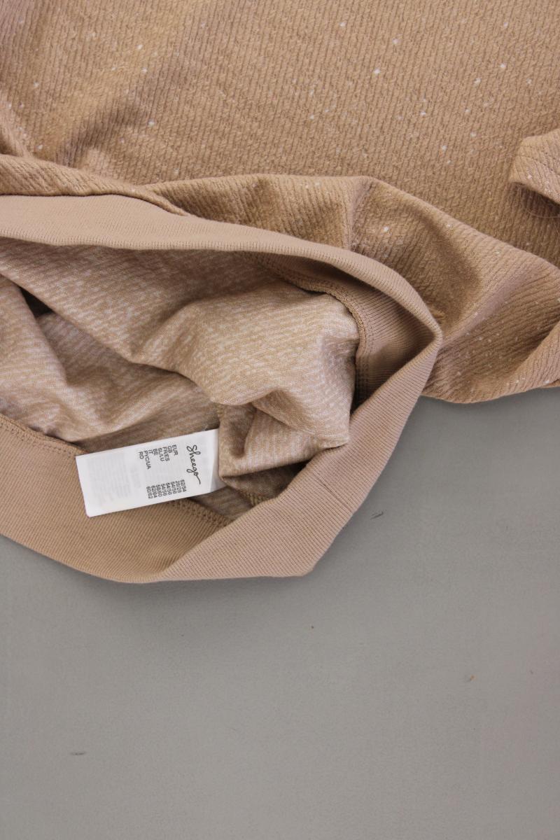 sheego Kapuzenshirt Gr. 52/54 Kurzarm braun aus Viskose