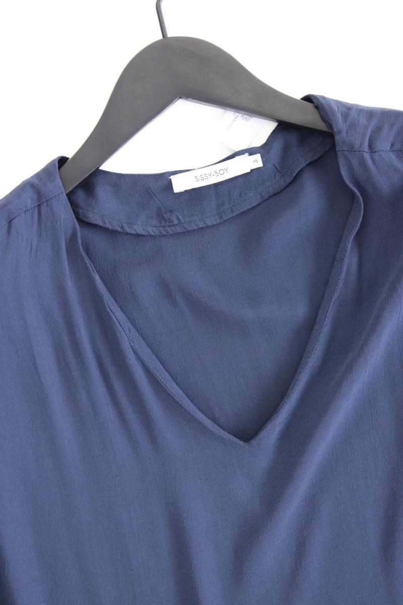 SISSY BOY Kurzarmbluse Gr. XS blau aus Viskose