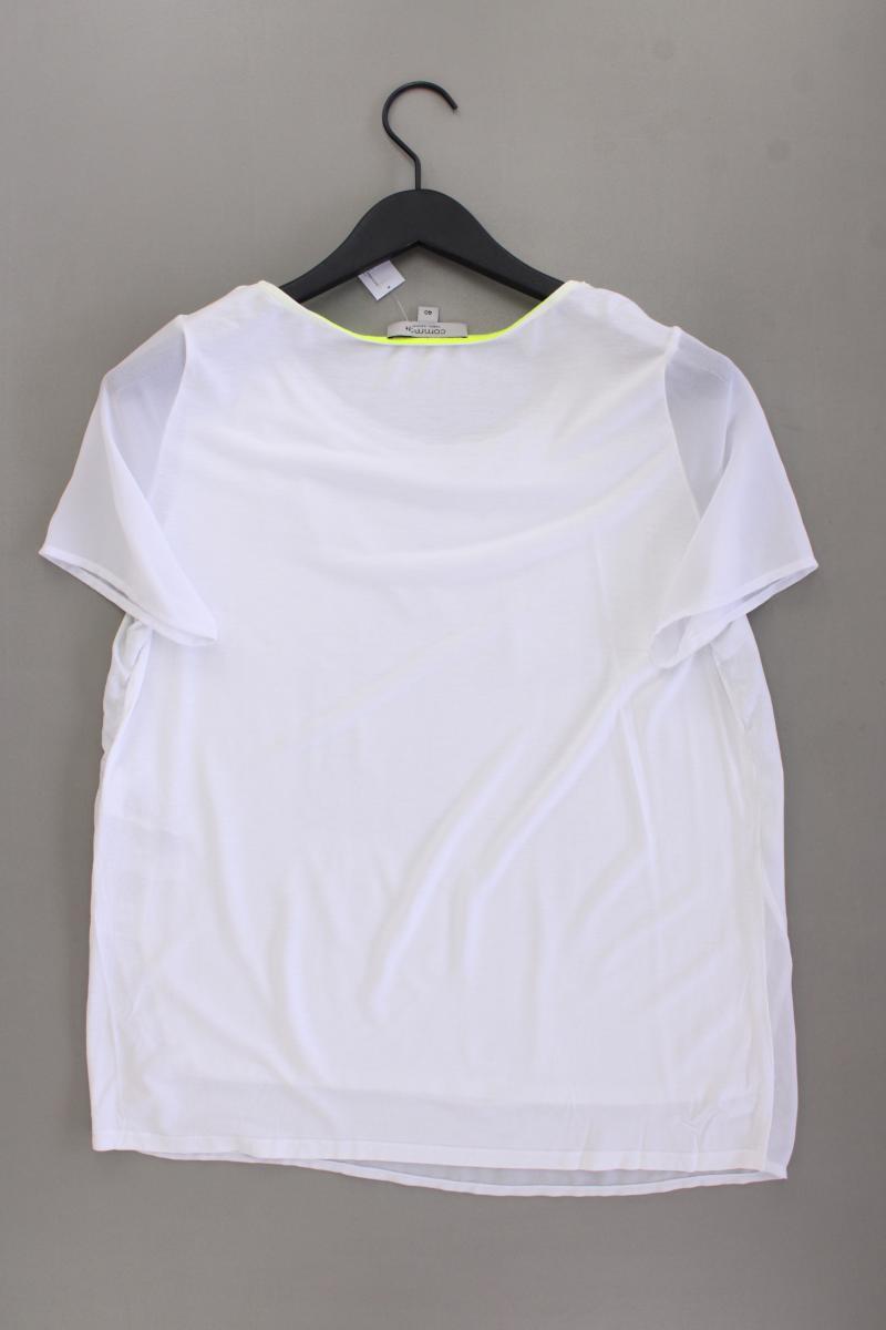 comma, Kurzarmbluse Gr. 40 neuwertig weiß aus Polyester