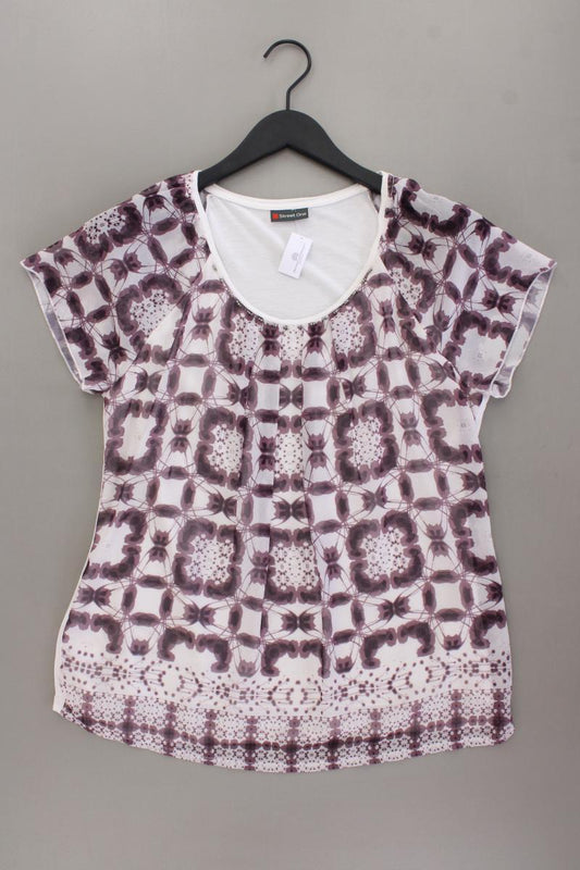 Street One Kurzarmbluse Gr. 40 neuwertig lila aus Polyester
