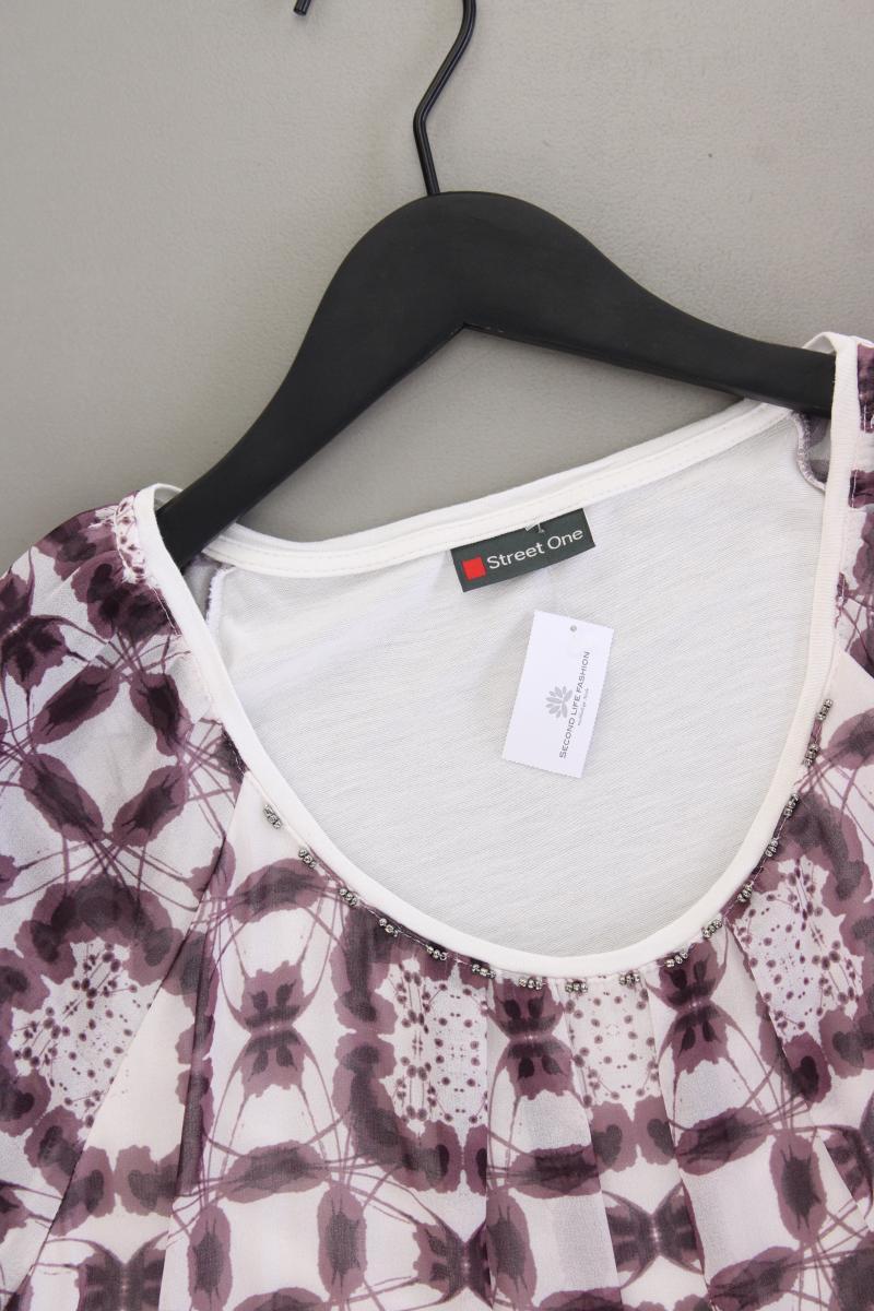 Street One Kurzarmbluse Gr. 40 neuwertig lila aus Polyester