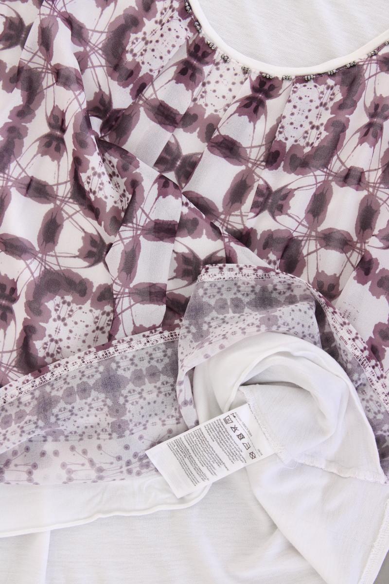 Street One Kurzarmbluse Gr. 40 neuwertig lila aus Polyester