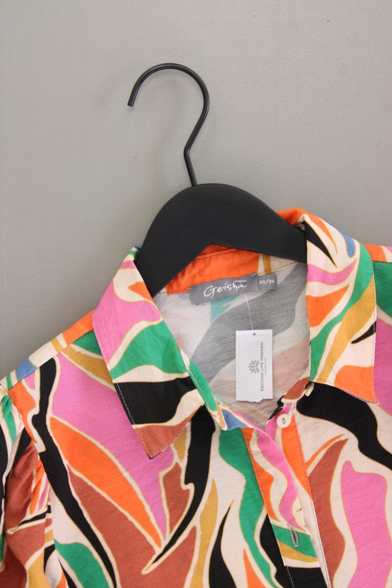 Geisha Classic Bluse Gr. 34 geometrisches Muster neuwertig 3/4 Ärmel mehrfarbig