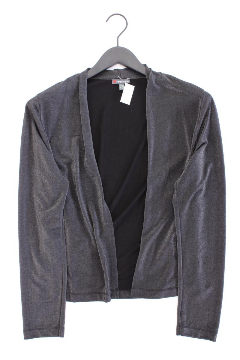 Street One Classic Cardigan Gr. 40 Langarm mit Glitzer silber