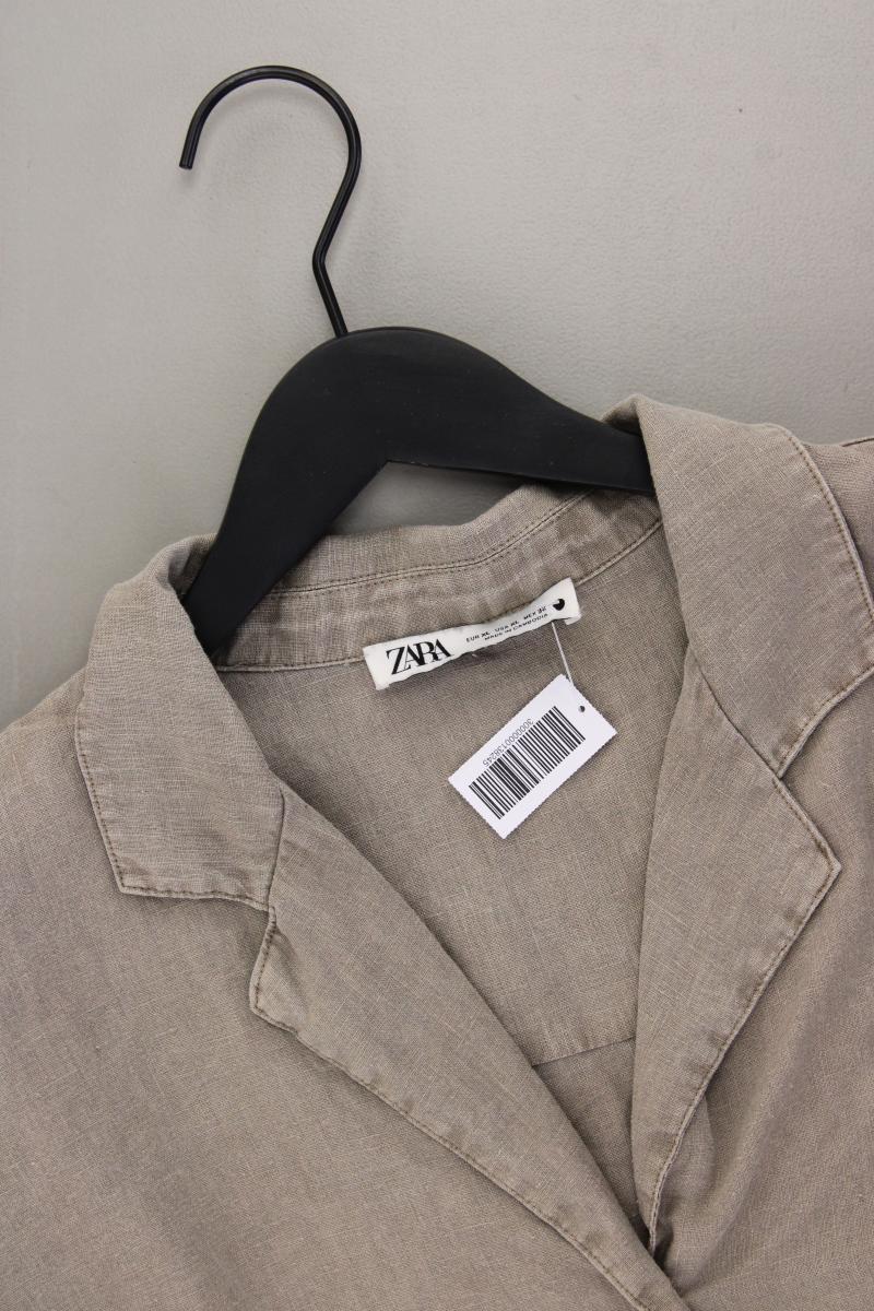Zara Leinenbluse Gr. XL Langarm grau