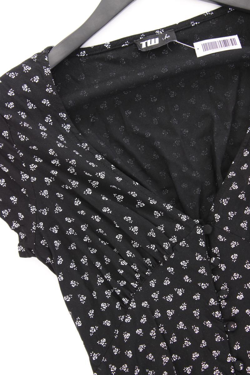 Vintage Maxikleid Gr. S mit Blumenmuster Kurzarm schwarz