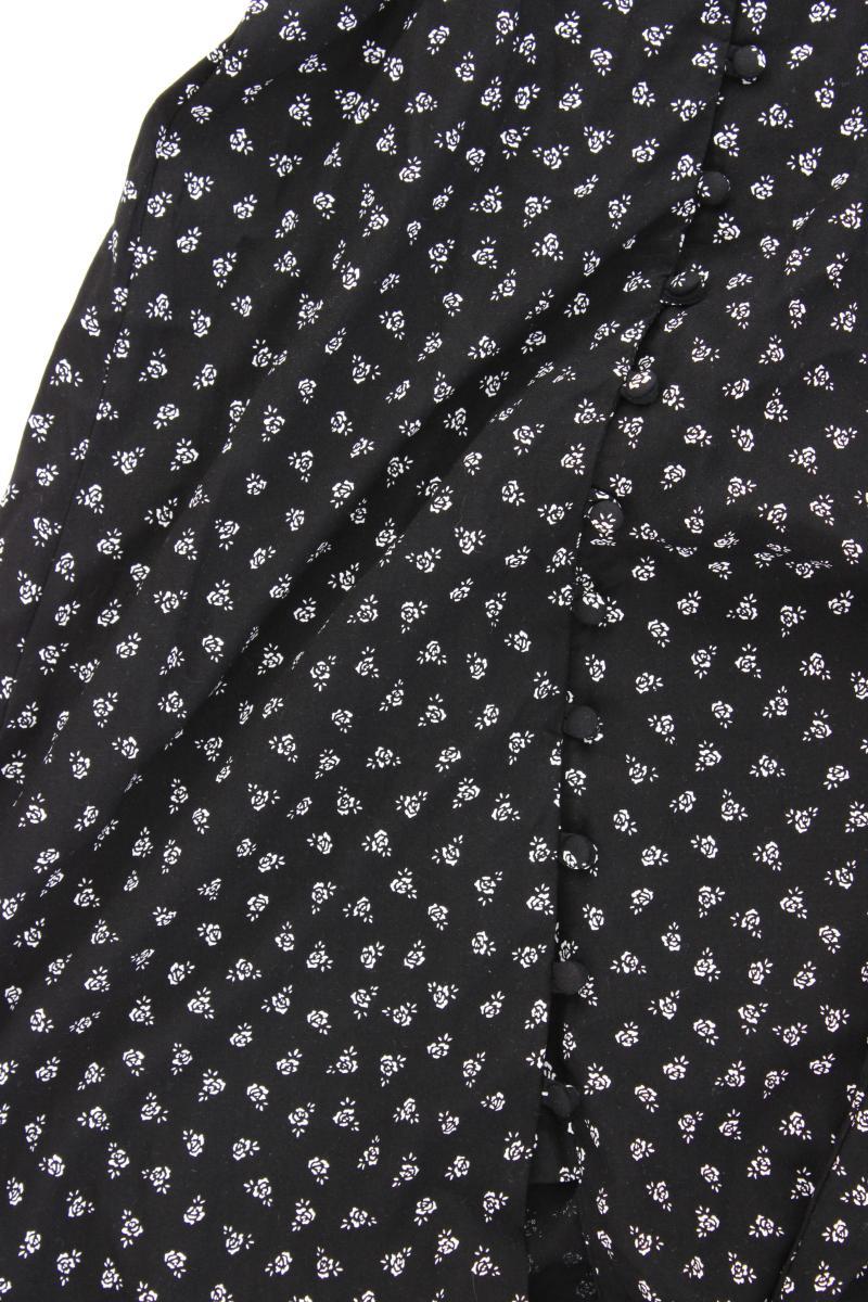 Vintage Maxikleid Gr. S mit Blumenmuster Kurzarm schwarz
