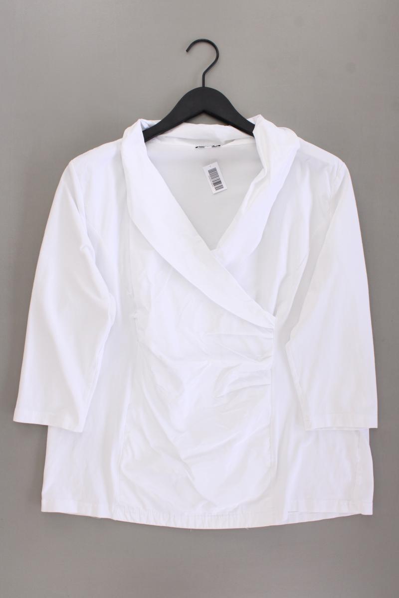 Gina Laura Shirt mit V-Ausschnitt Gr. XL 3/4 Ärmel weiß