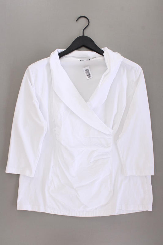 Gina Laura Shirt mit V-Ausschnitt Gr. XL 3/4 Ärmel weiß