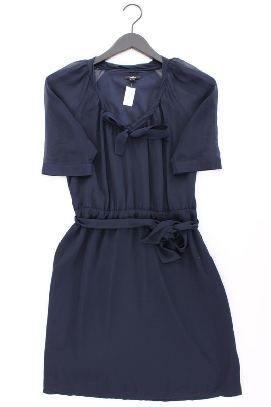 Mexx Chiffonkleid Gr. 36 mit Gürtel Kurzarm blau aus Polyester