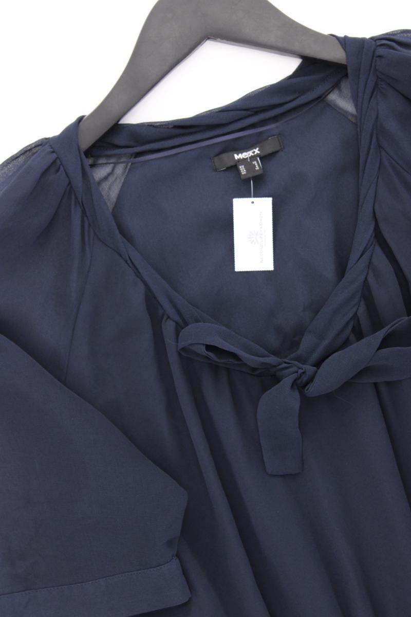 Mexx Chiffonkleid Gr. 36 mit Gürtel Kurzarm blau aus Polyester