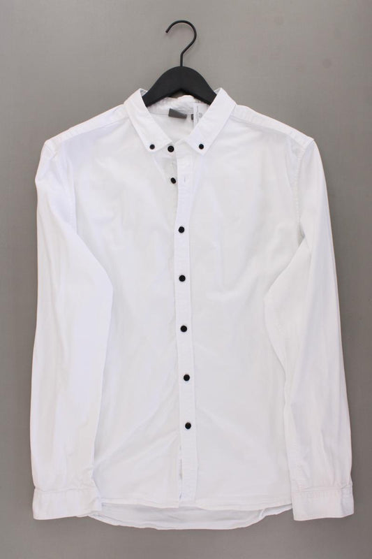 Asos Langarmhemd für Herren Gr. XL weiß aus Baumwolle