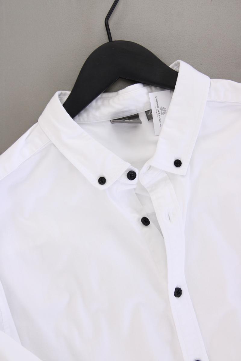 Asos Langarmhemd für Herren Gr. XL weiß aus Baumwolle