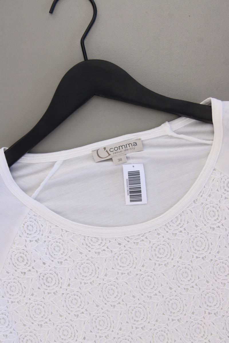 comma, Longsleeve-Shirt Gr. 38 Langarm weiß aus Baumwolle