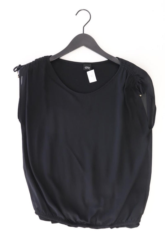 s.Oliver Black Label Chiffonbluse Gr. 34 Kurzarm schwarz aus Polyester