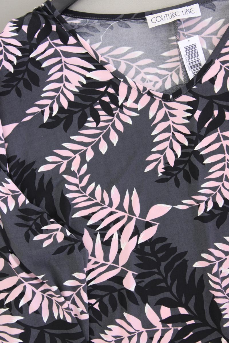 Couture Line Jerseykleid Gr. 48 mit Blumenmuster neuwertig 3/4 Ärmel grau