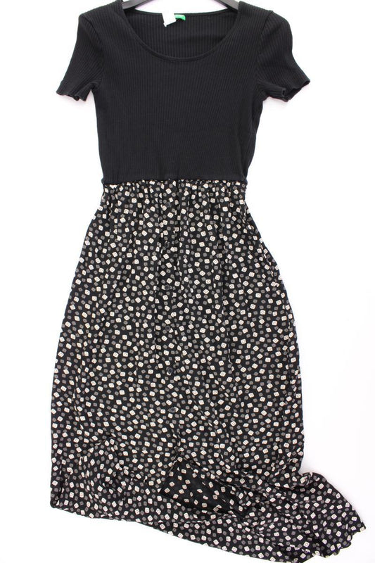 United Colors of Benetton Kurzarmkleid Gr. S schwarz aus Baumwolle