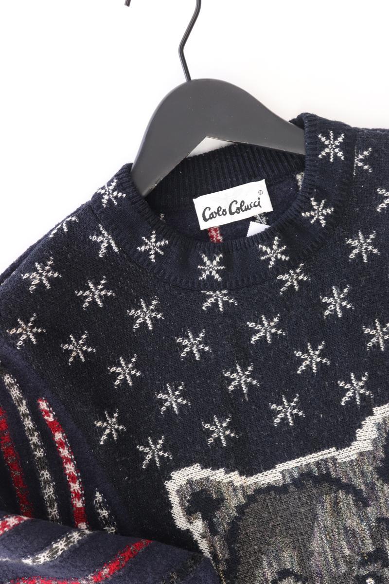 Carlo Colucci Wollpullover für Herren Gr. 54 Vintage blau