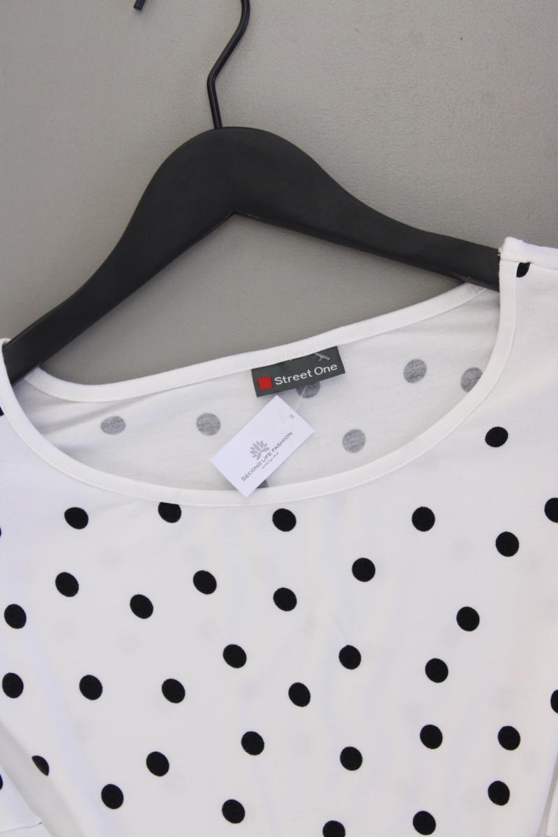 Street One Longsleeve-Shirt Gr. 38 gepunktet Langarm weiß aus Viskose