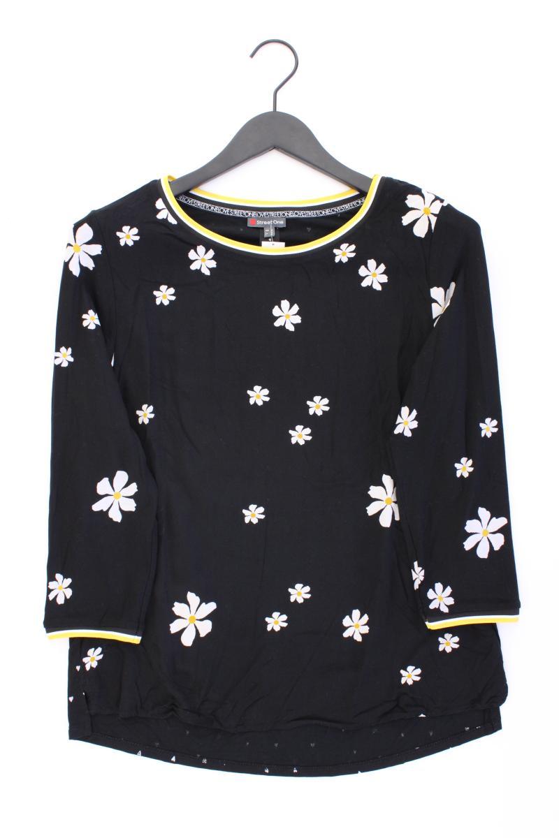 Street One Classic Bluse Gr. 40 mit Blumenmuster 3/4 Ärmel schwarz aus Viskose