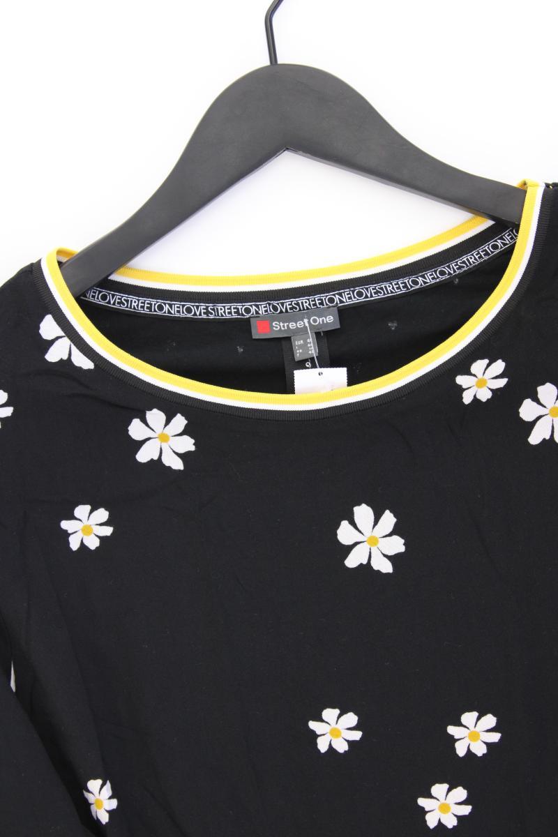 Street One Classic Bluse Gr. 40 mit Blumenmuster 3/4 Ärmel schwarz aus Viskose