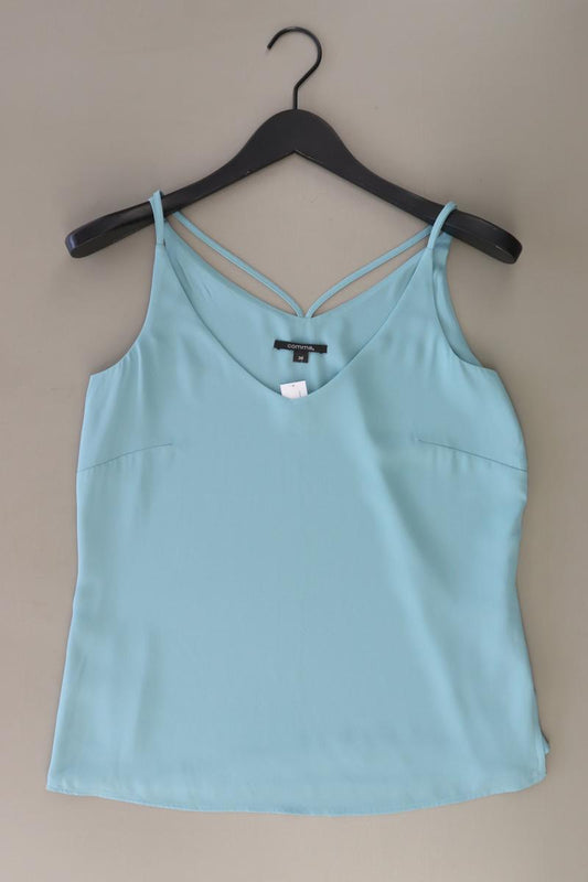 comma, Spaghetti-Top Gr. 36 neuwertig blau aus Polyester