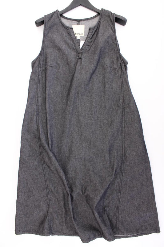 bonprix Kleid Gr. 42 Träger grau aus Baumwolle