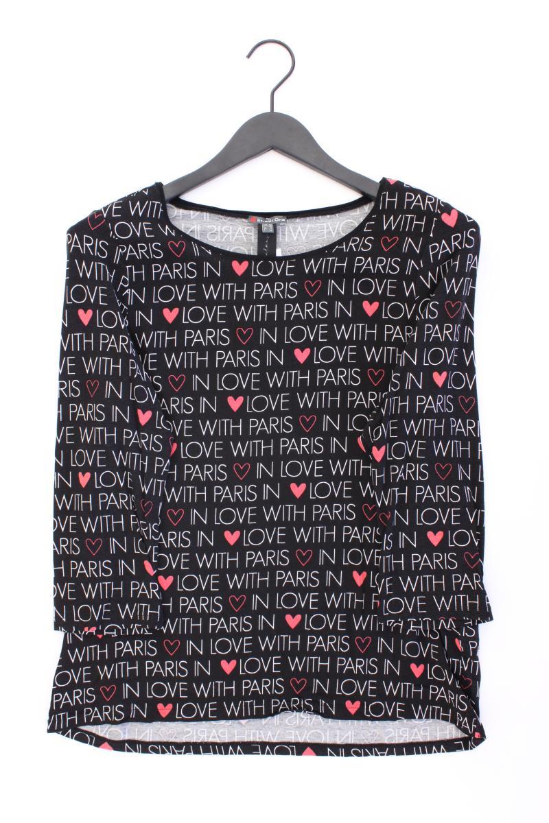 Street One Printshirt Gr. 40 3/4 Ärmel schwarz aus Viskose
