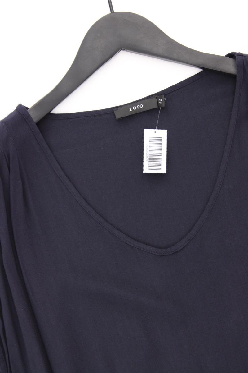 Zero Kurzes Kleid Gr. 42 Kurzarm blau aus Viskose