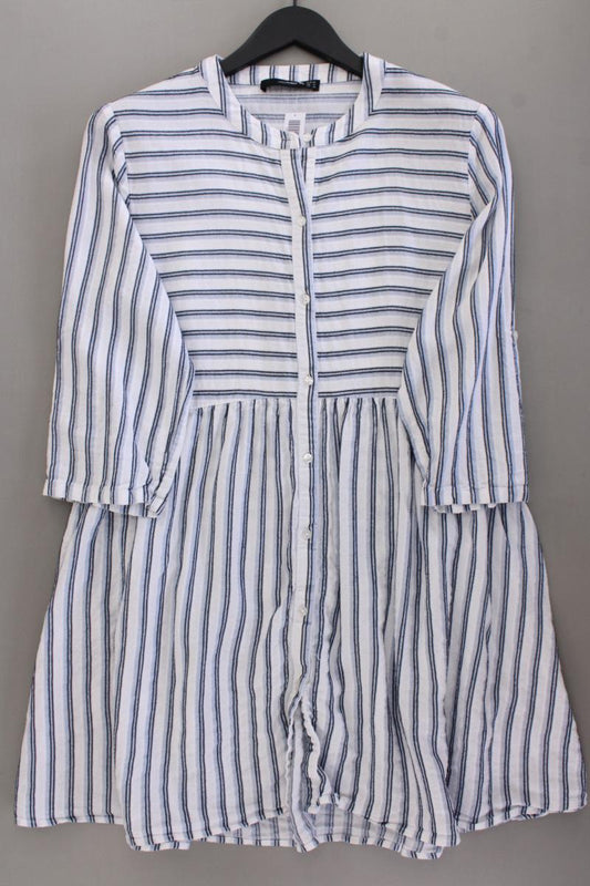 Hallhuber Midikleid Gr. 42 gestreift 3/4 Ärmel blau aus Lyocell