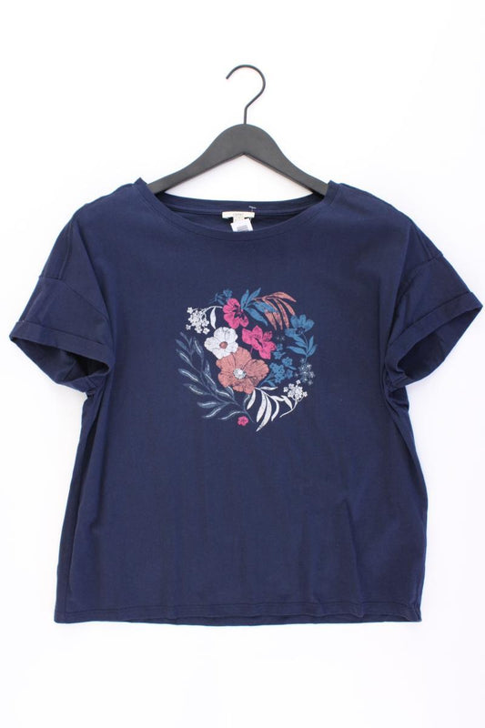 Esprit Printshirt Gr. L Kurzarm blau aus Baumwolle