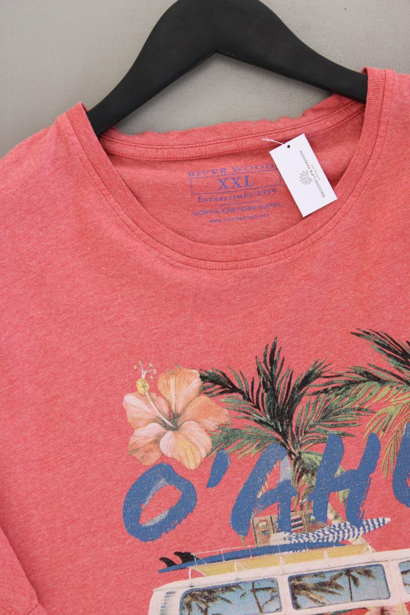 River Woods Printshirt für Herren Gr. XXL Kurzarm rot aus Baumwolle