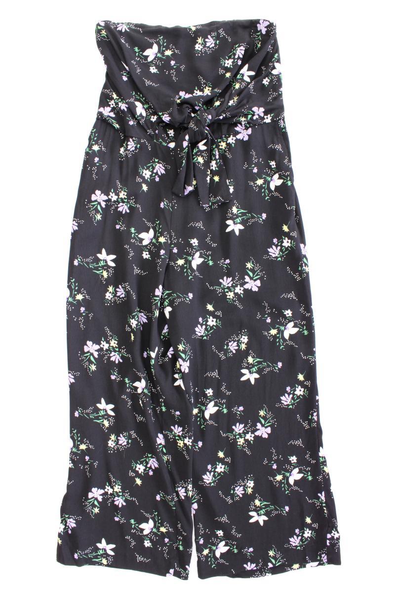 Abercrombie & Fitch Langer Jumpsuit Gr. L mit Blumenmuster neuwertig schwarz