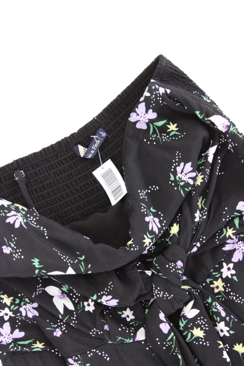 Abercrombie & Fitch Langer Jumpsuit Gr. L mit Blumenmuster neuwertig schwarz