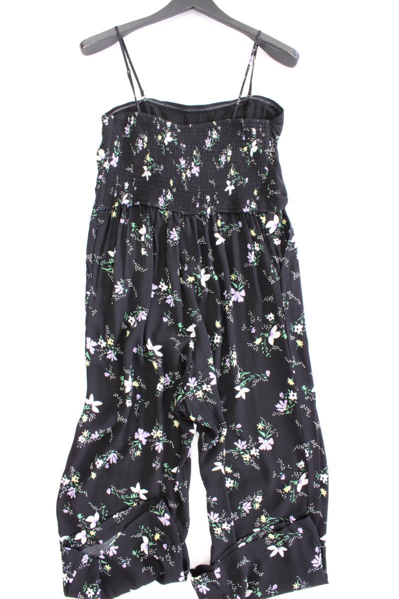 Abercrombie & Fitch Langer Jumpsuit Gr. L mit Blumenmuster neuwertig schwarz