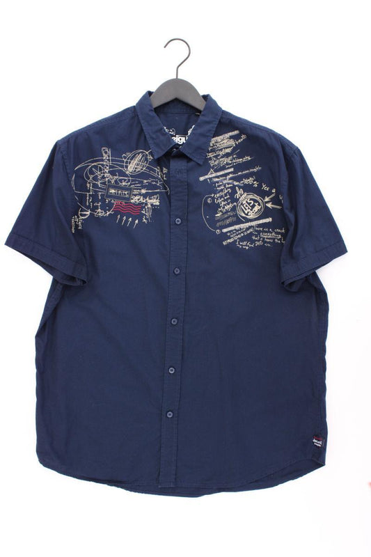 Desigual Kurzarmhemd für Herren Gr. XXL blau aus Baumwolle