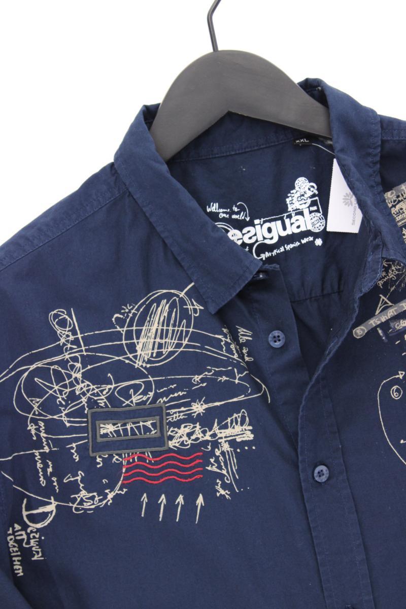 Desigual Kurzarmhemd für Herren Gr. XXL blau aus Baumwolle