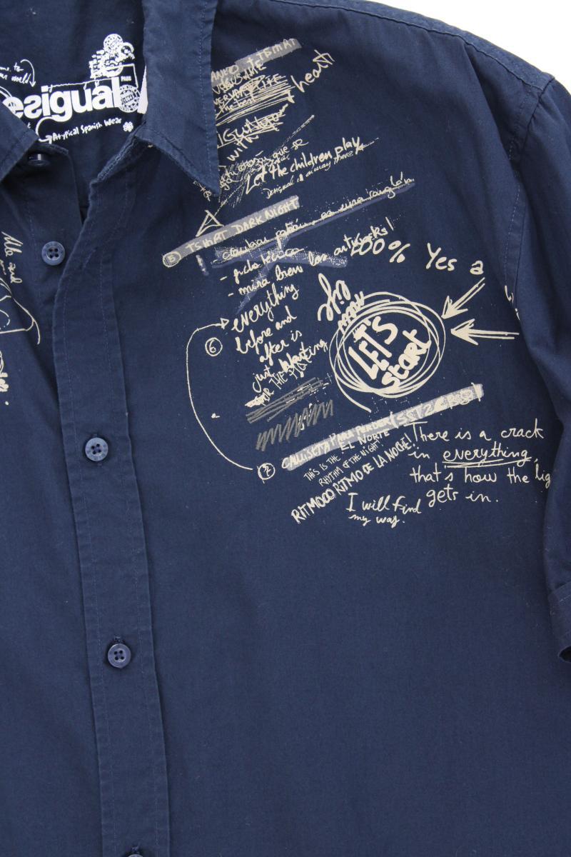 Desigual Kurzarmhemd für Herren Gr. XXL blau aus Baumwolle