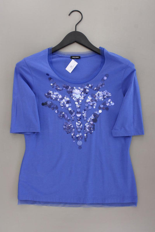 Gerry Weber T-Shirt Gr. 38 Kurzarm mit Pailletten blau