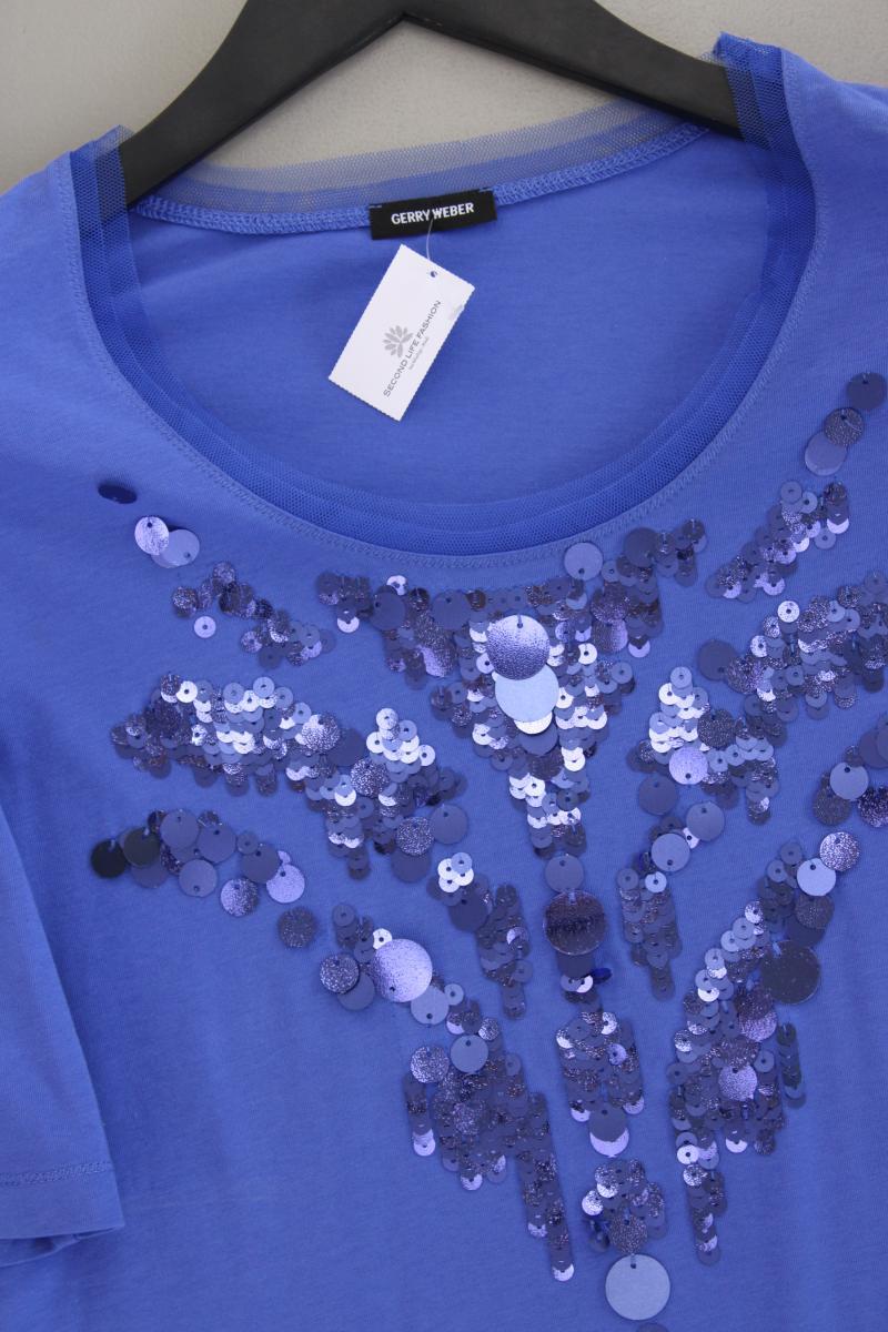 Gerry Weber T-Shirt Gr. 38 Kurzarm mit Pailletten blau