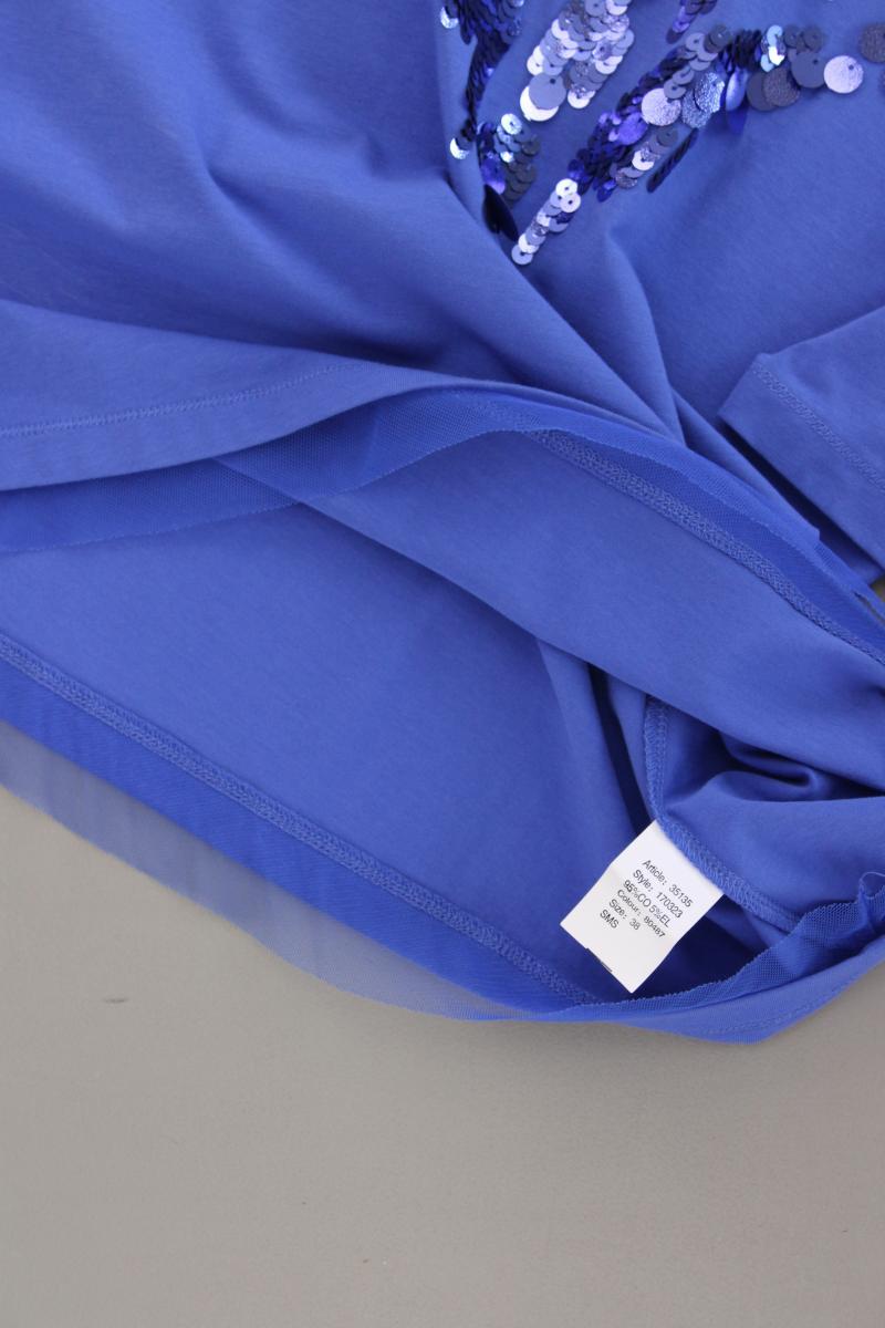 Gerry Weber T-Shirt Gr. 38 Kurzarm mit Pailletten blau