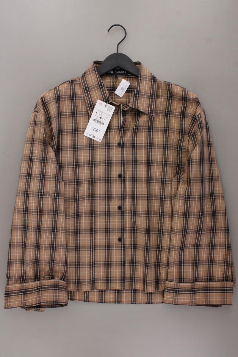 Zara Karobluse Gr. L kariert neu mit Etikett Neupreis: 29,95€! Langarm braun
