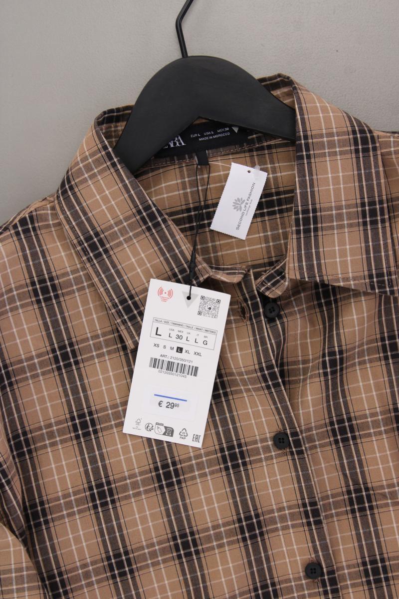 Zara Karobluse Gr. L kariert neu mit Etikett Neupreis: 29,95€! Langarm braun