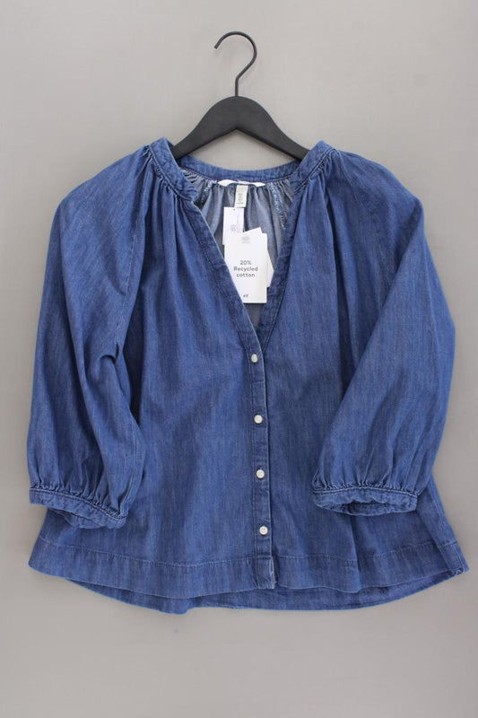 H&M Jeansbluse Gr. L neu mit Etikett 3/4 Ärmel blau aus Baumwolle