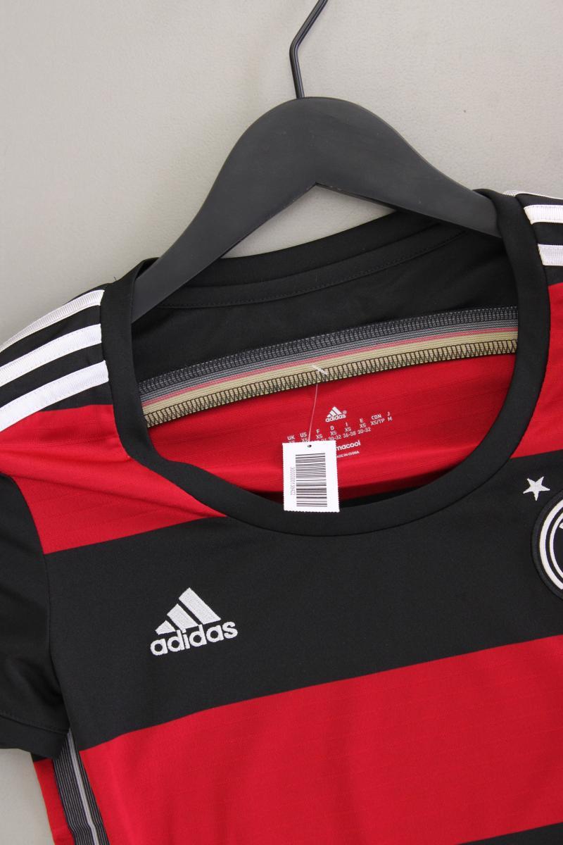 Adidas Sportshirt Gr. 30/32 gestreift Kurzarm rot aus Polyester