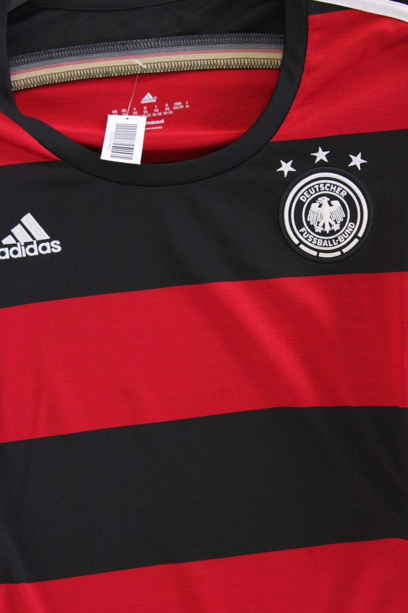 Adidas Sportshirt Gr. 30/32 gestreift Kurzarm rot aus Polyester