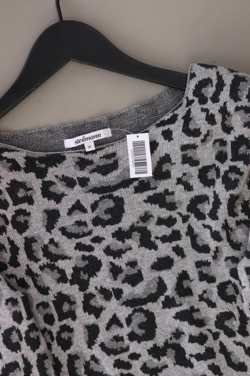 Steilmann Pulli mit Leomuster  Gr. 38 mit Tierdruck grau aus Polyester
