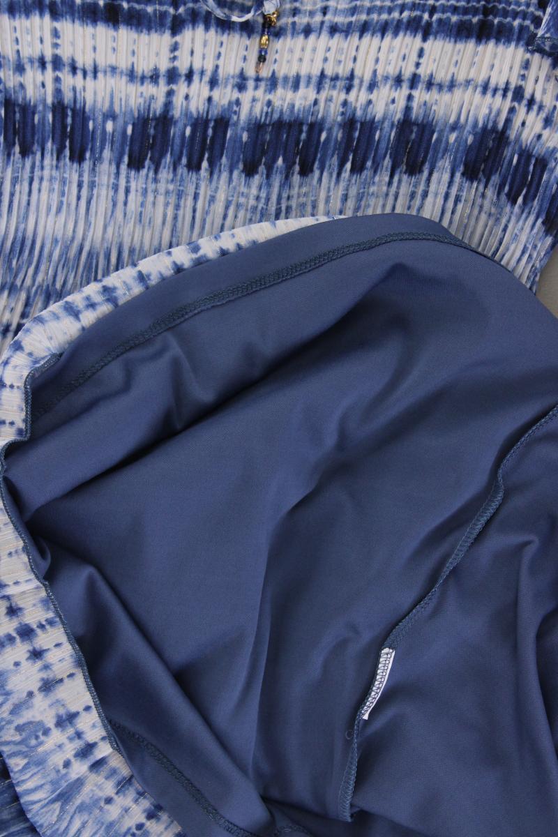 Chiffonkleid Gr. 46 Kurzarm blau